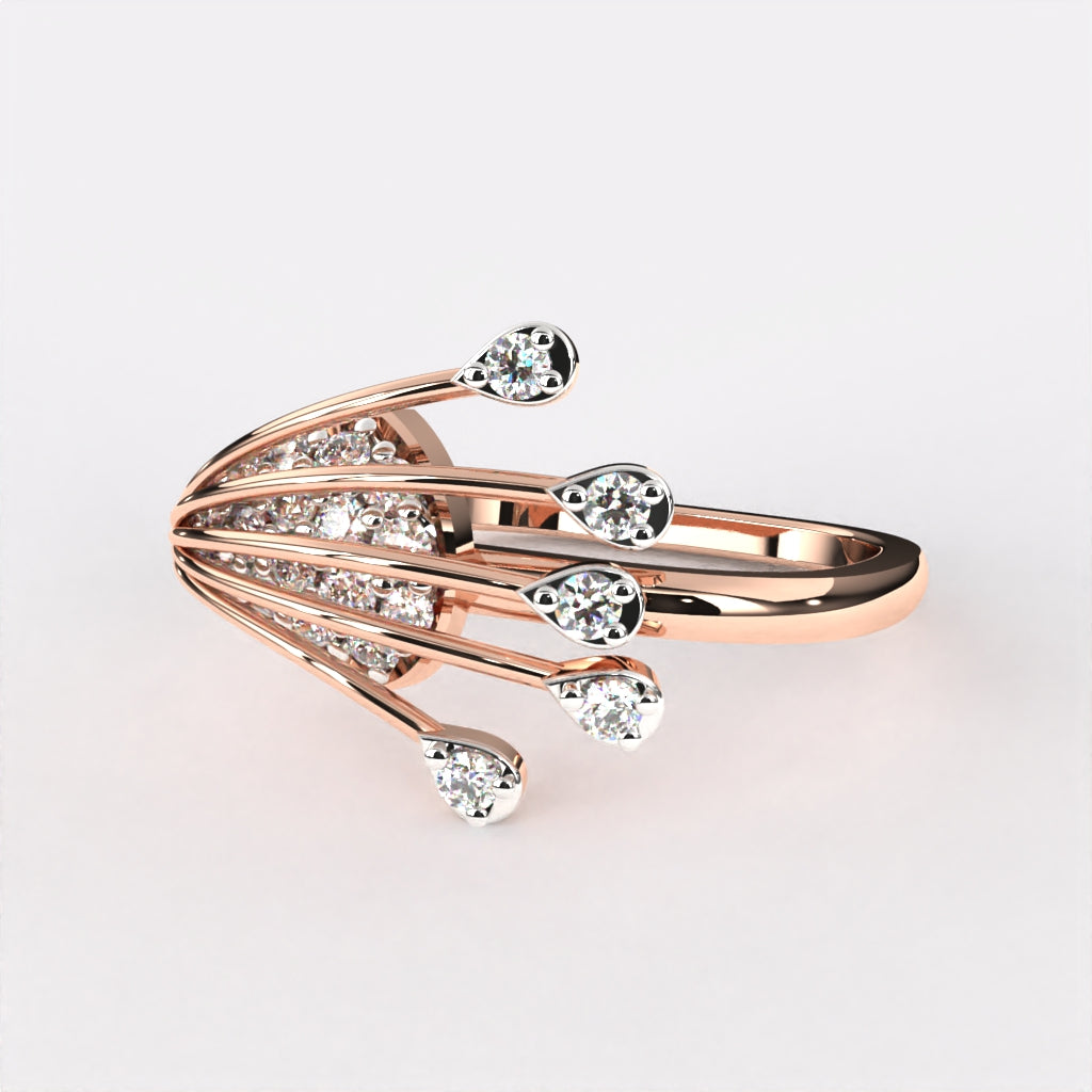 Whirling Lines Diamond Ring