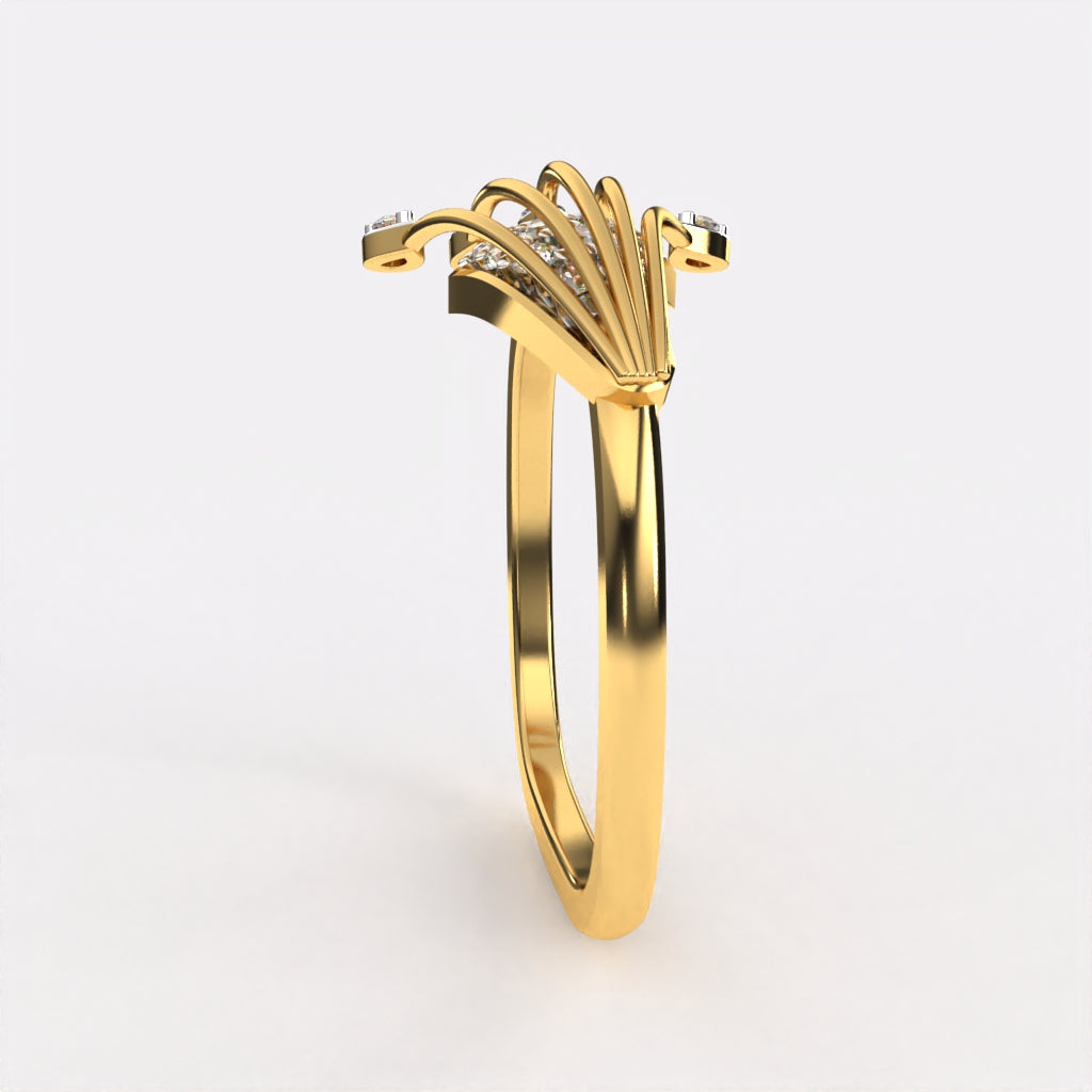 Whirling Lines Diamond Ring