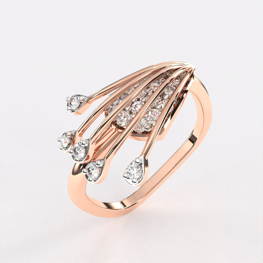 Whirling Lines Diamond Ring