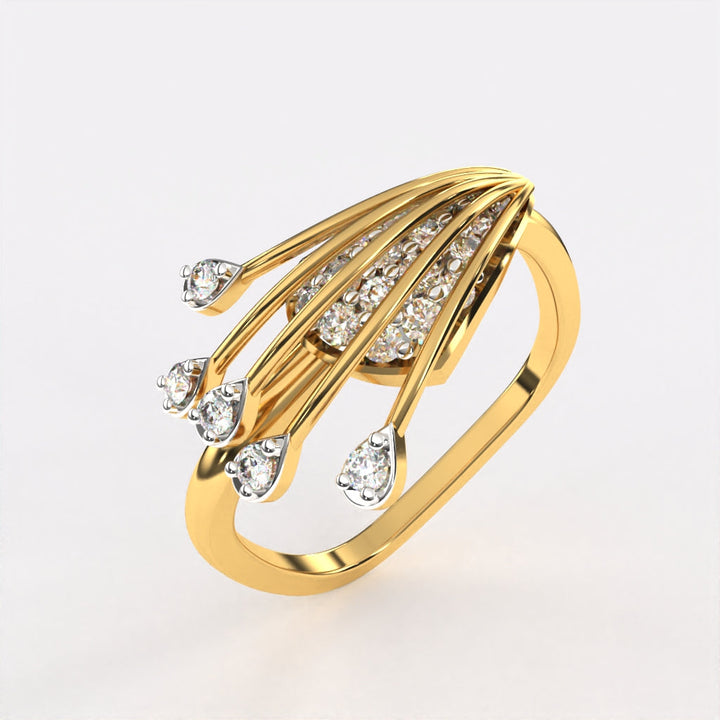 Whirling Lines Diamond Ring