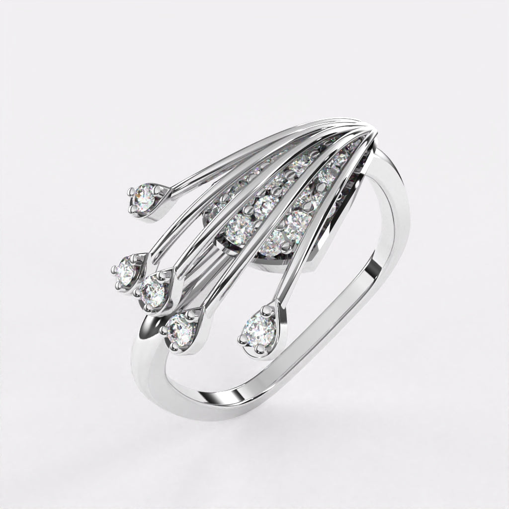 Whirling Lines Diamond Ring