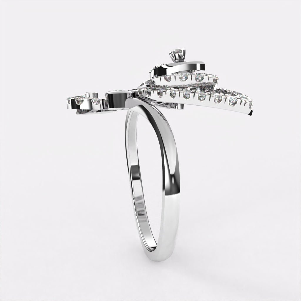 Amazing Beat Diamond Ring in 925 Silver