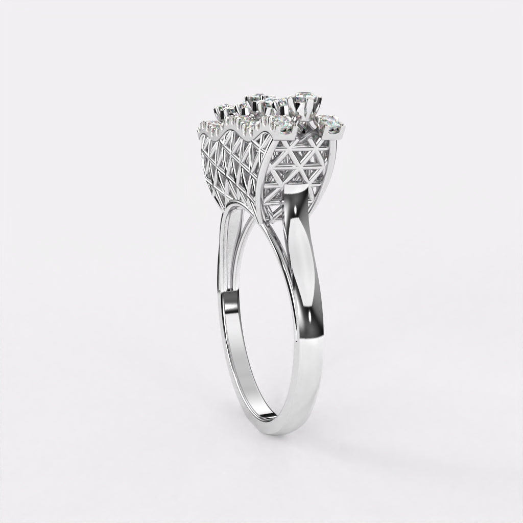 Trailing Diamond Ring in 925 Silver