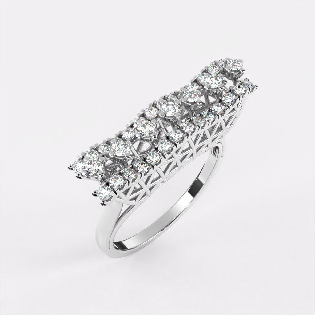 Trailing Diamond Ring in 925 Silver