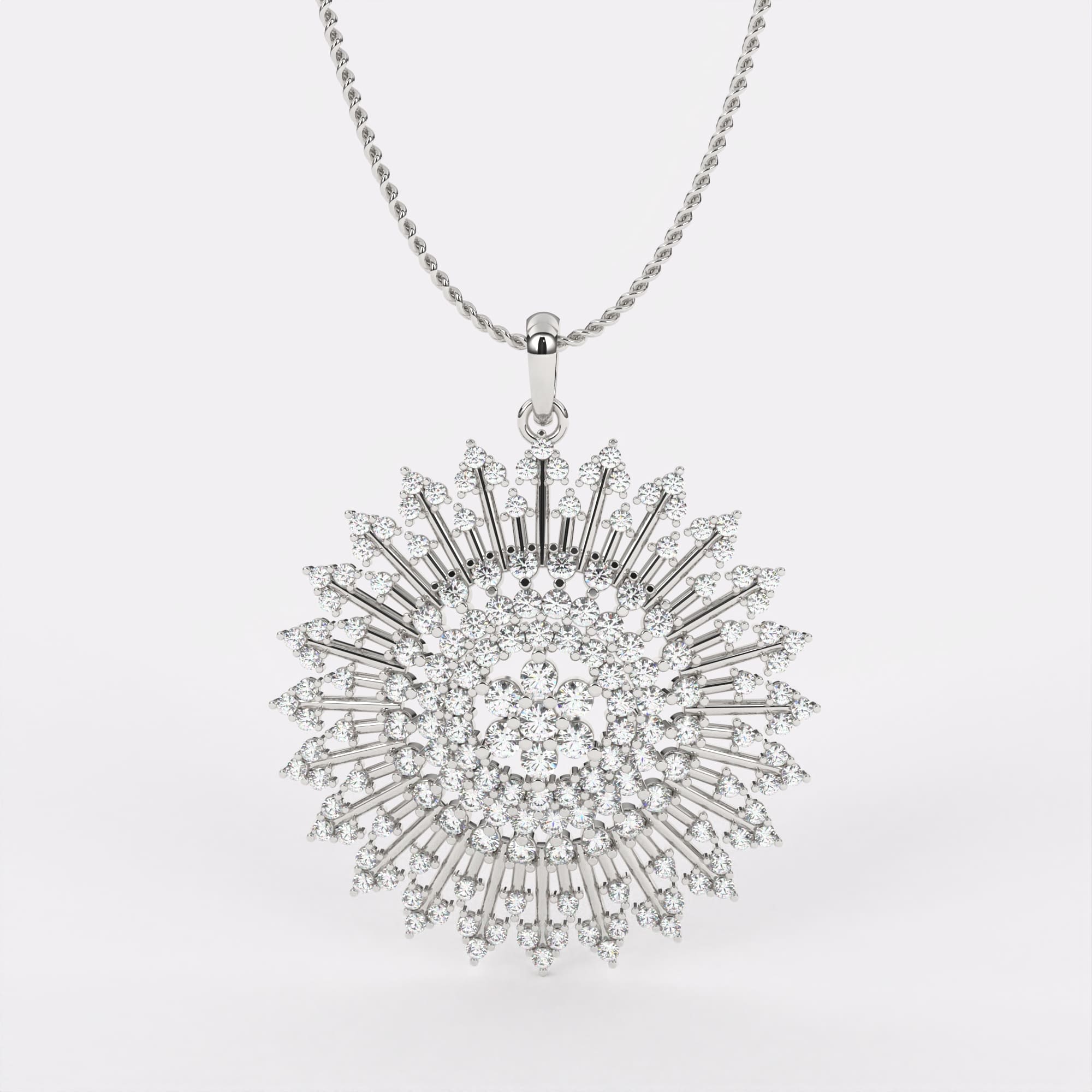 Hypnotic Diamond Pendant In 925 Silver