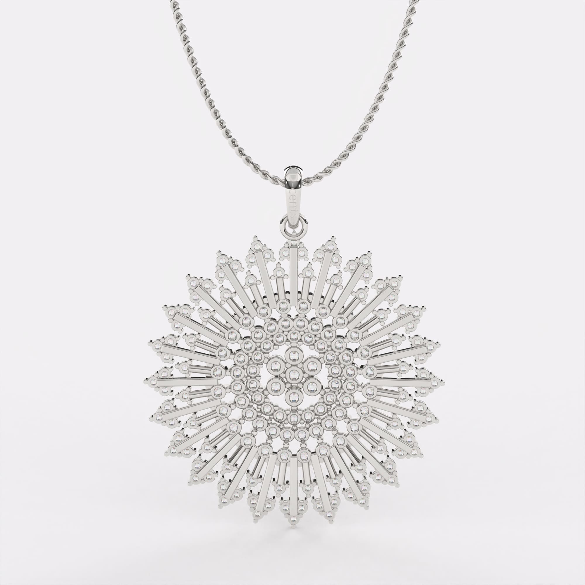 Hypnotic Diamond Pendant In 925 Silver