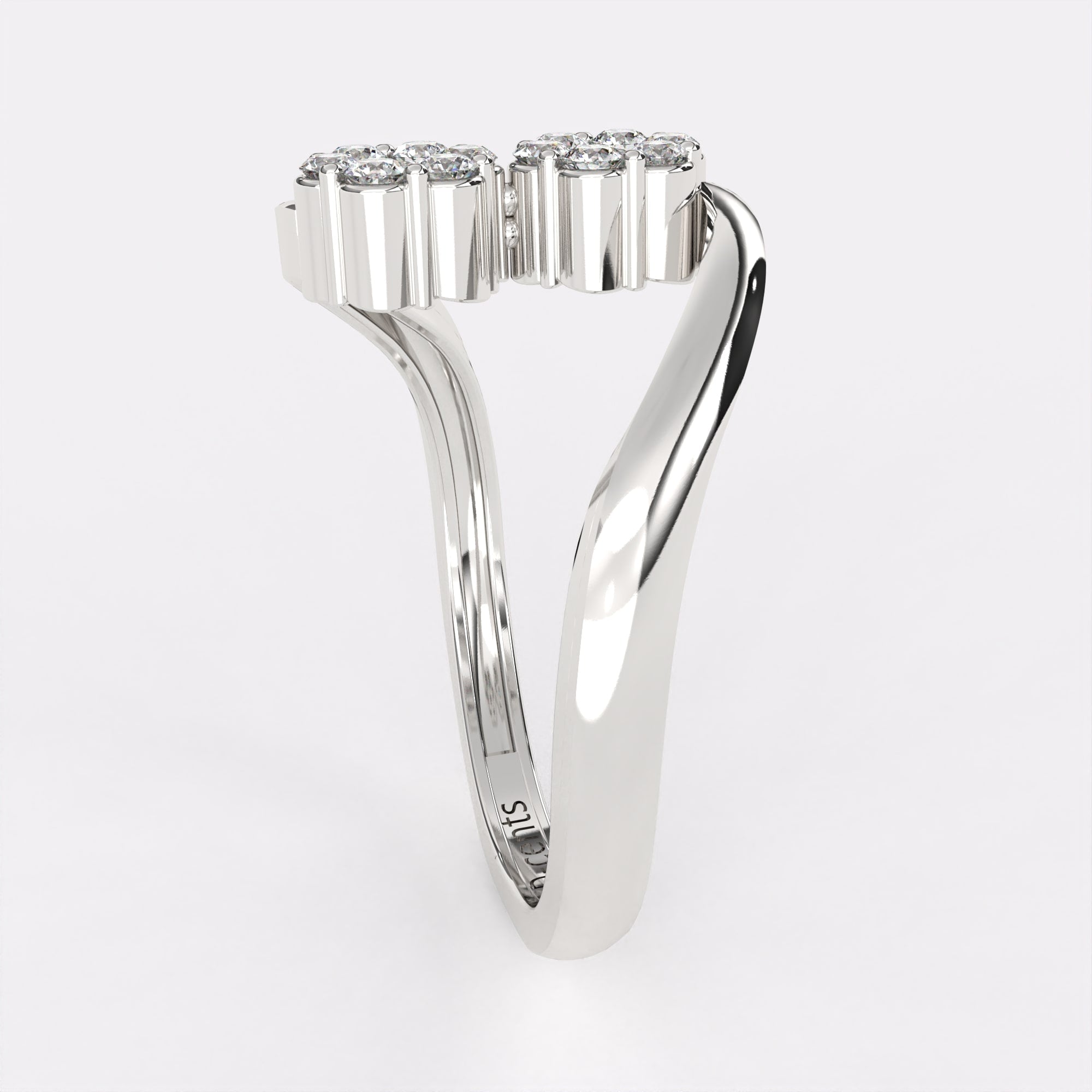 REgal blooming diamond ring in 925 Silver