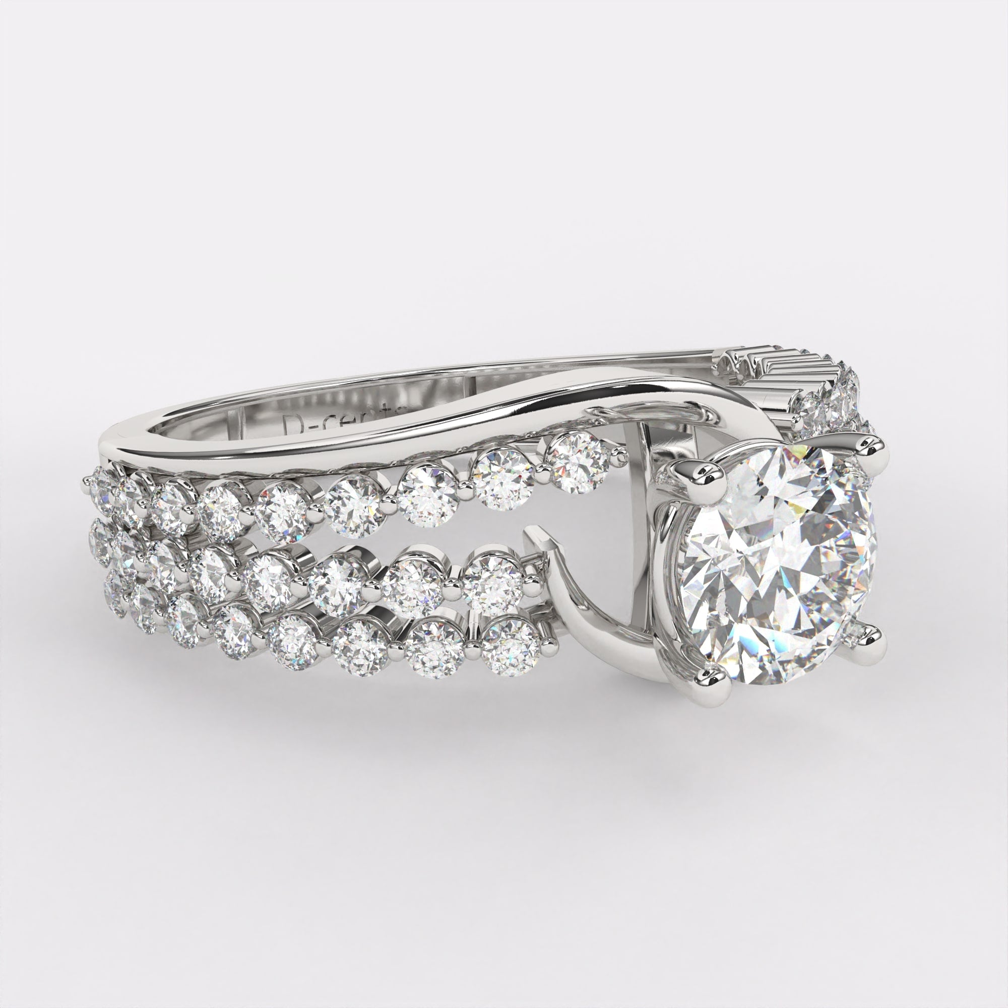 0.50 carat Round With diamond Ring in 925 Silver