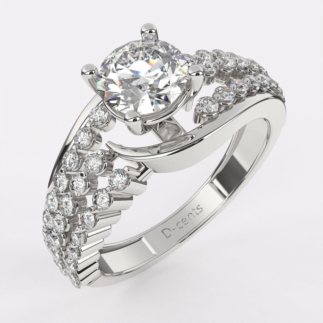 0.50 carat Round With diamond band