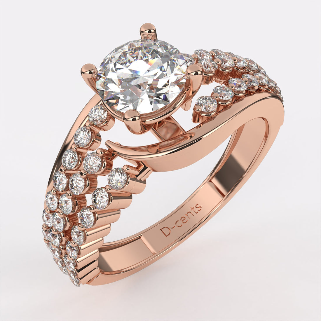 0.50 carat Round With diamond band