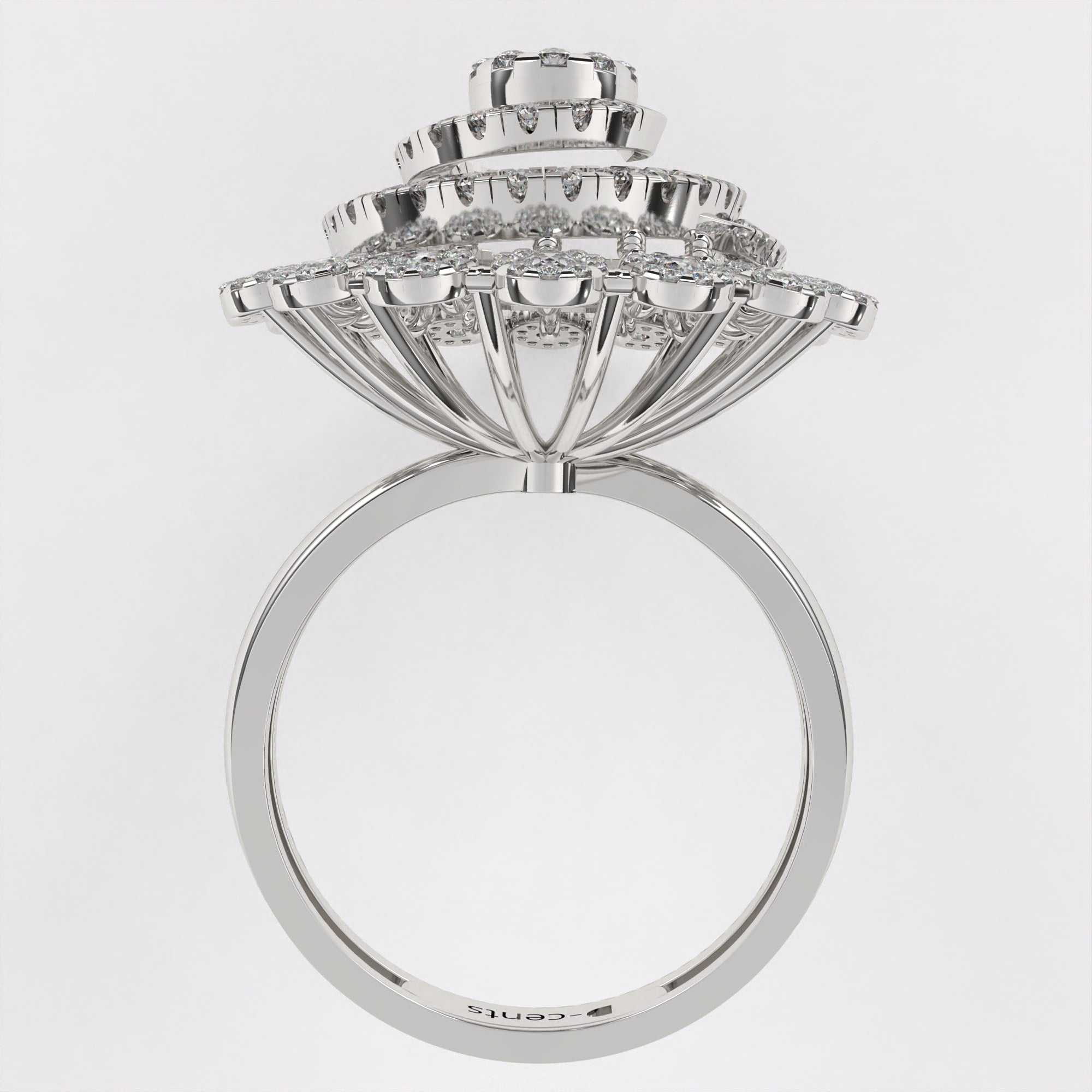 Layered Diamond Ring in 925 Silver