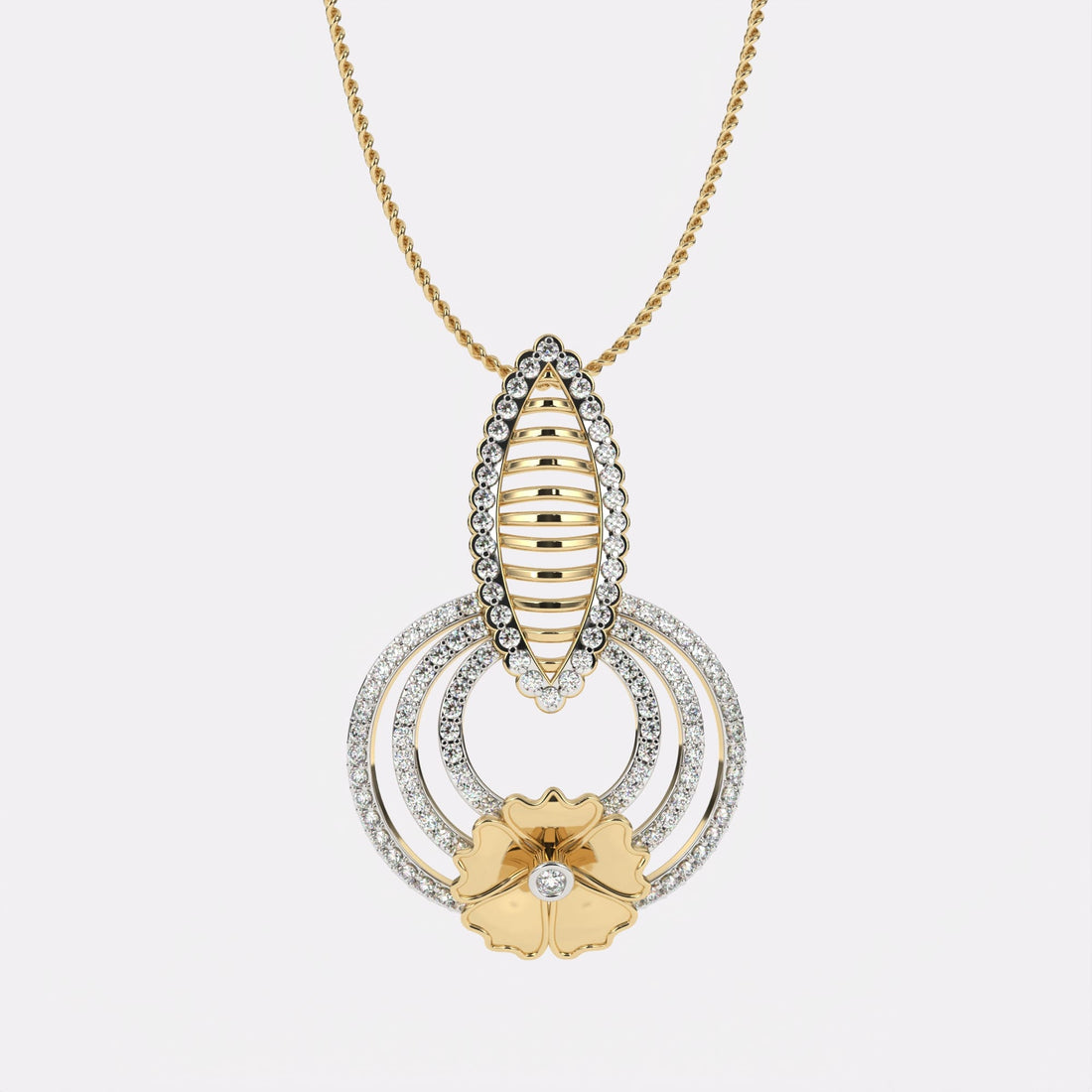 Petal Radiance Diamond Pendant