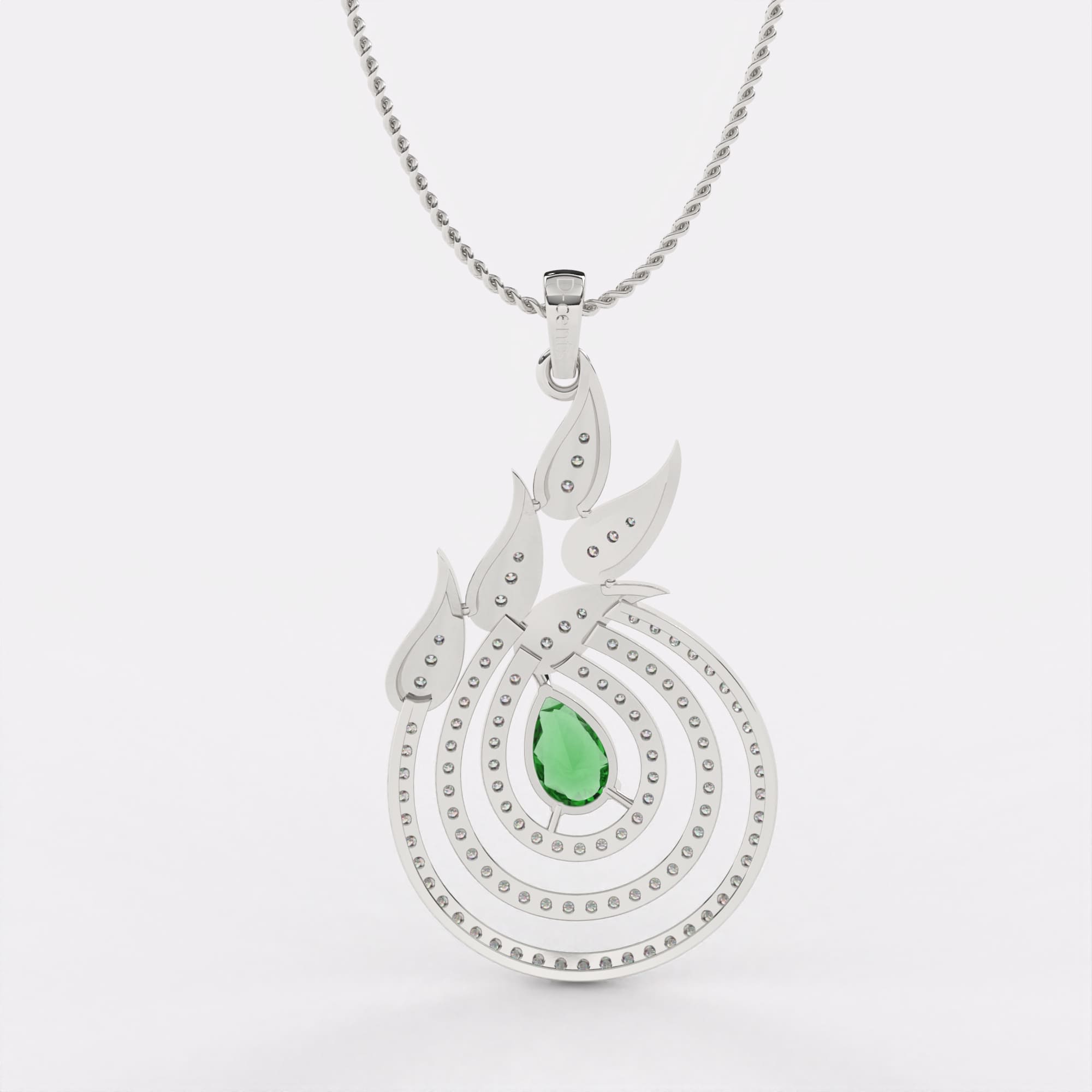 Green Stone Drop diamond Pendant