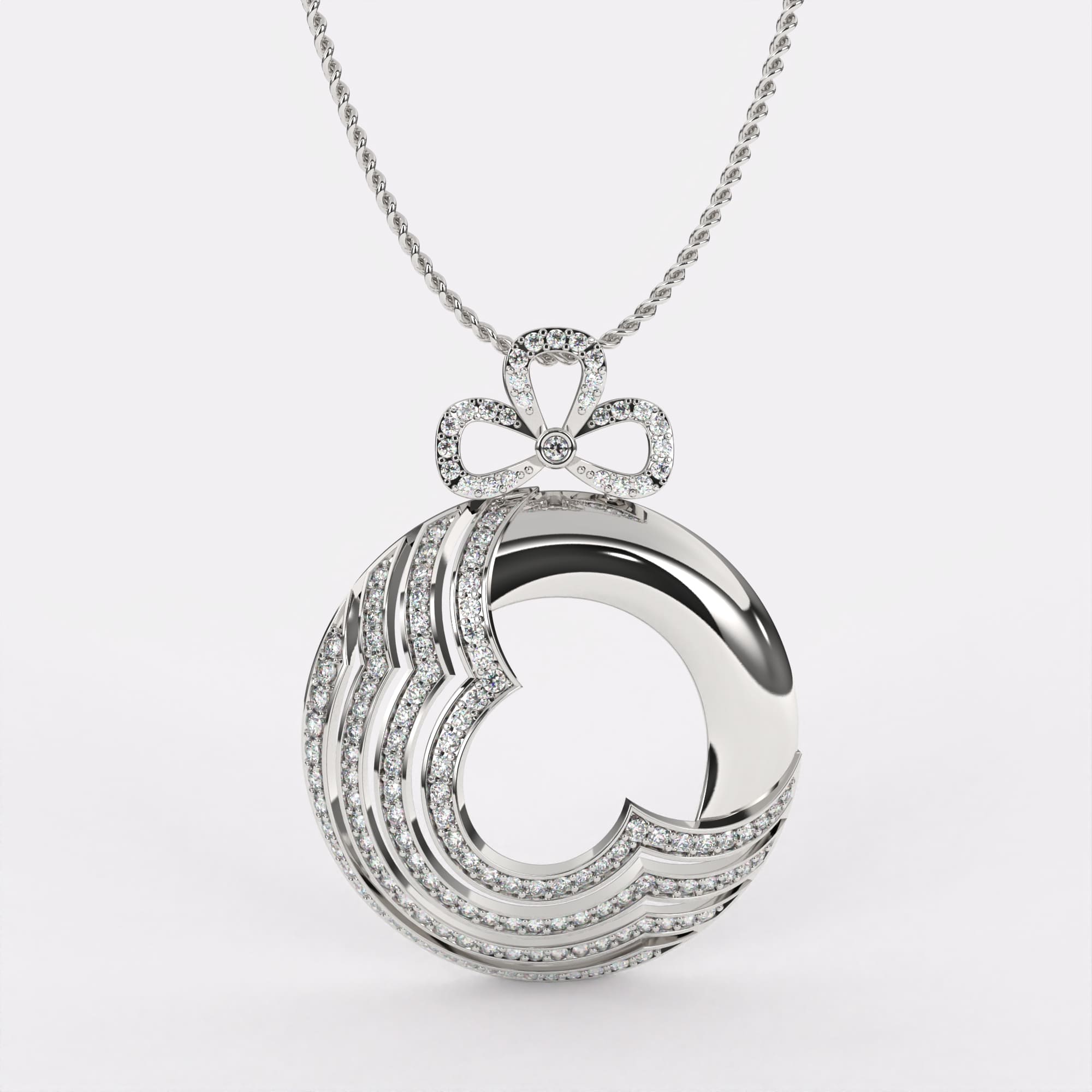 Twinkling Vine Diamond Pendant In 925 Silver