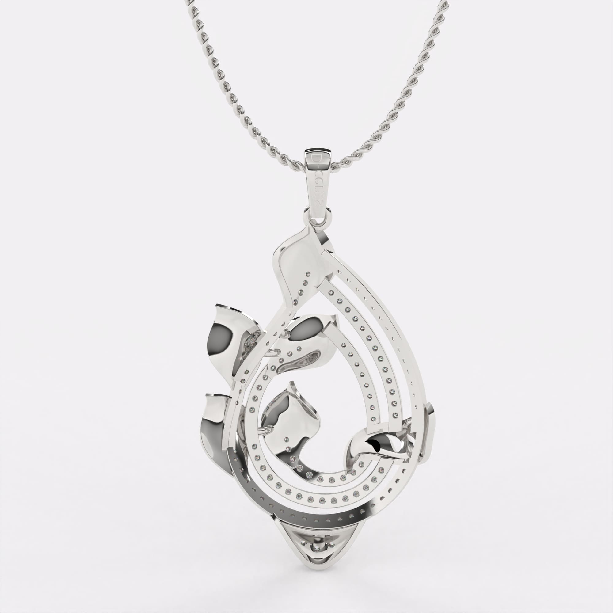 Graceful Gleam Diamond Pendant In 925 Silver