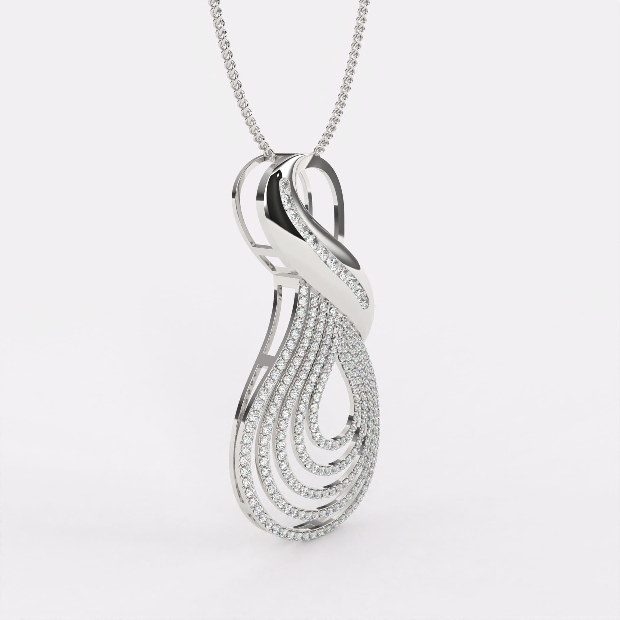 Celestial Glow Diamond Pendant In 925 Silver