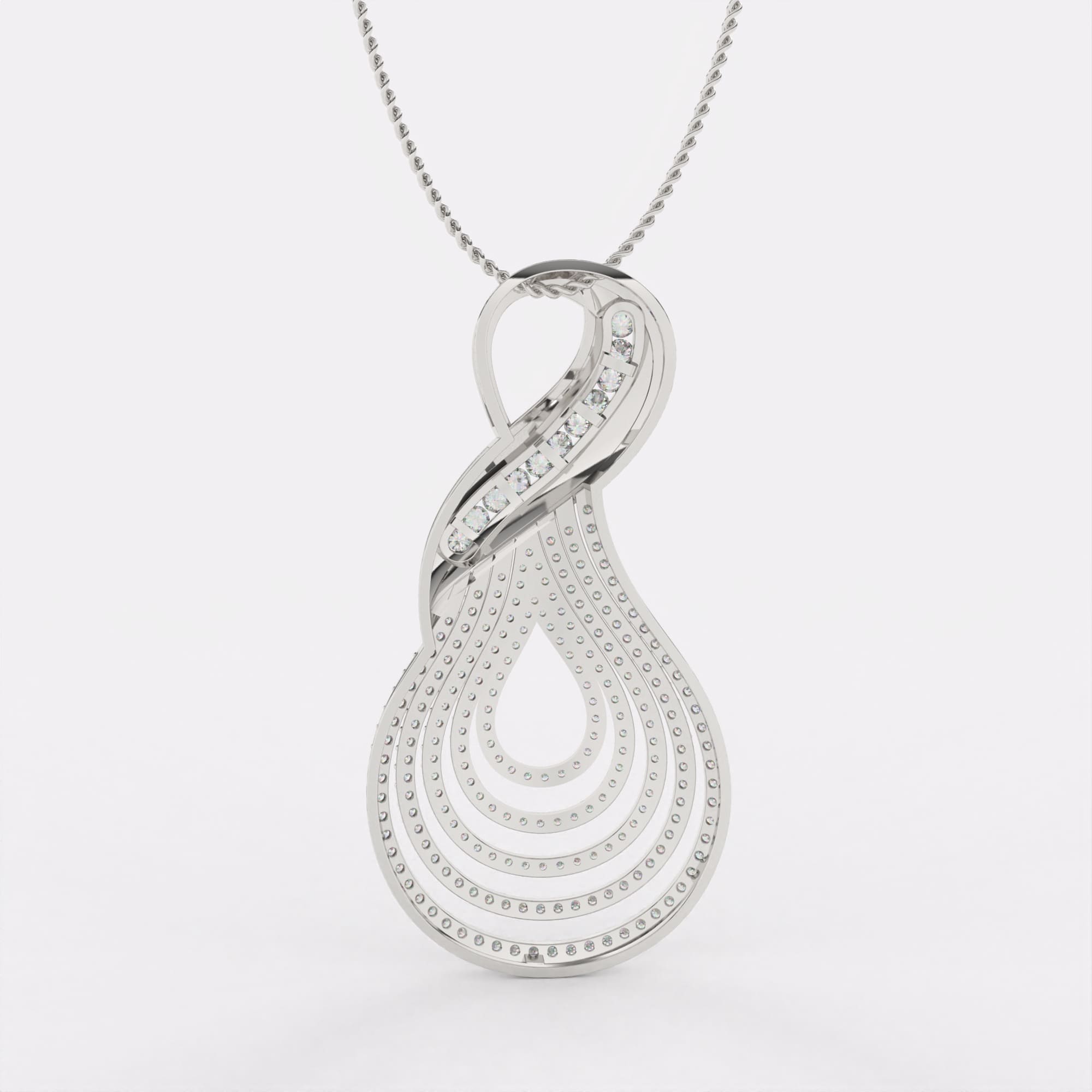 Celestial Glow Diamond Pendant In 925 Silver