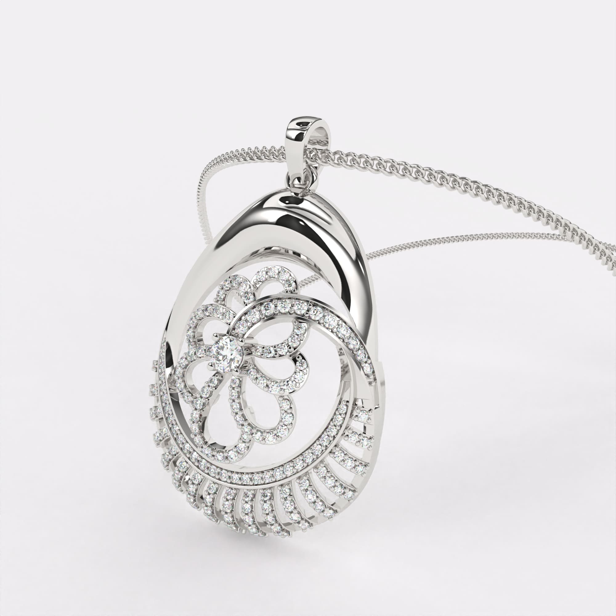 Dazzle Dewdrop Diamond Pendant In 925 Silver