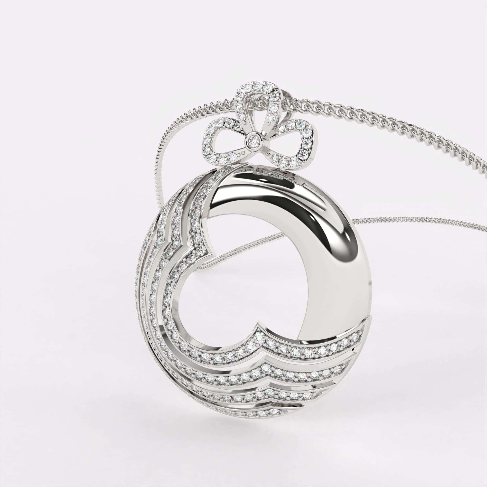 Twinkling Vine Diamond Pendant In 925 Silver