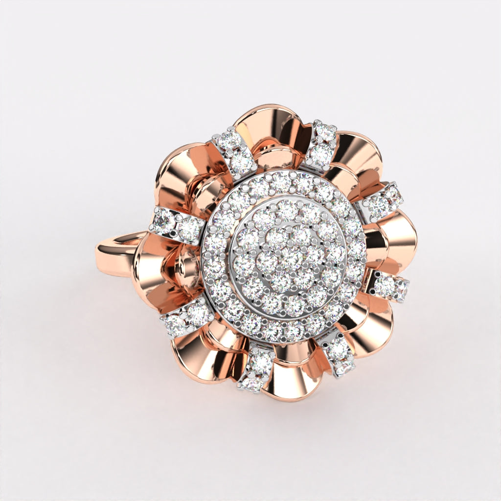 Raised Wavy Diamond Ring