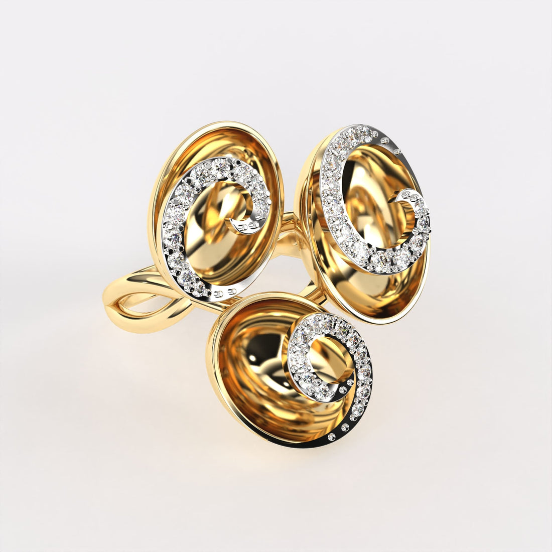 Gold Swirl Diamond Ring