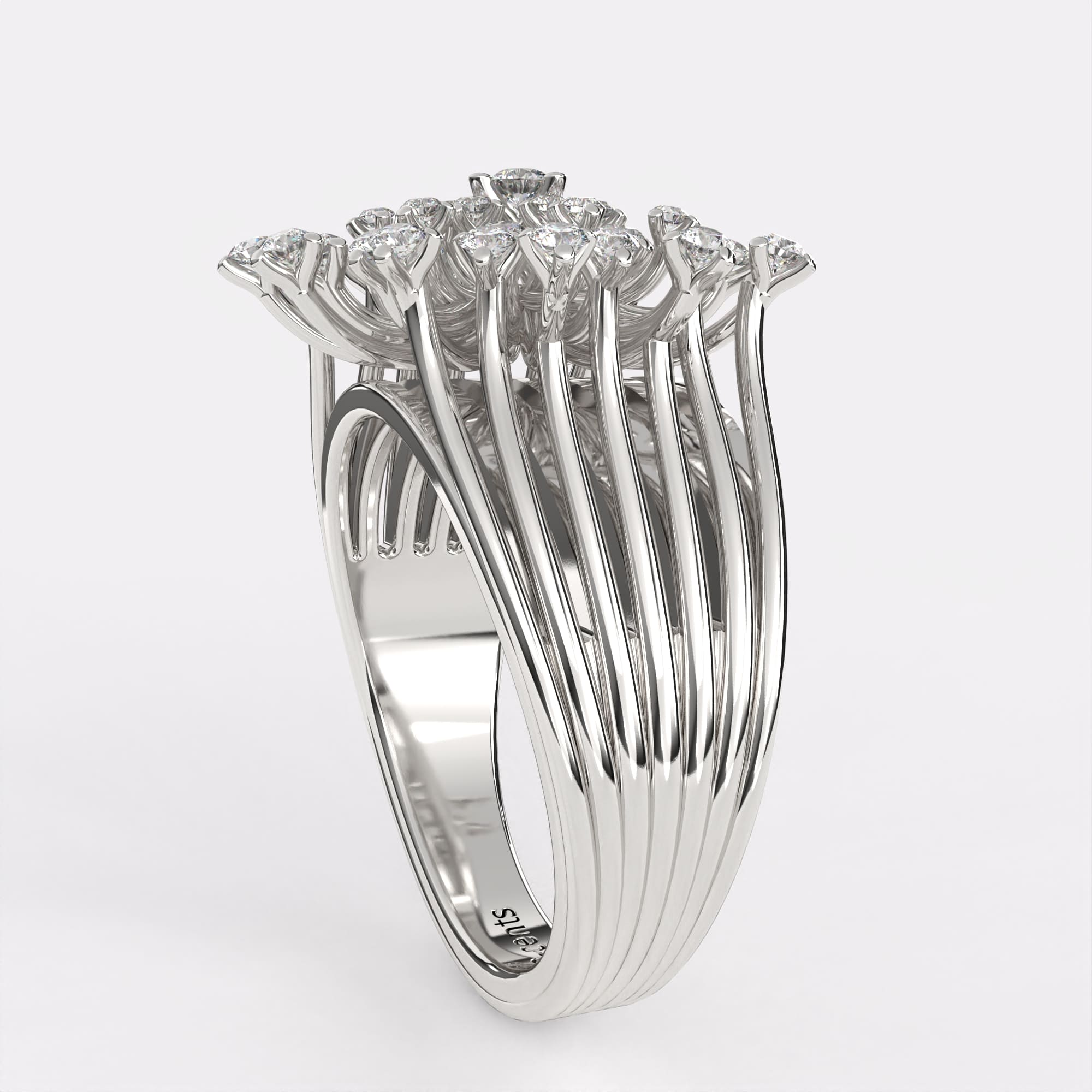 Sparky Diamond Ring In 925 Silver