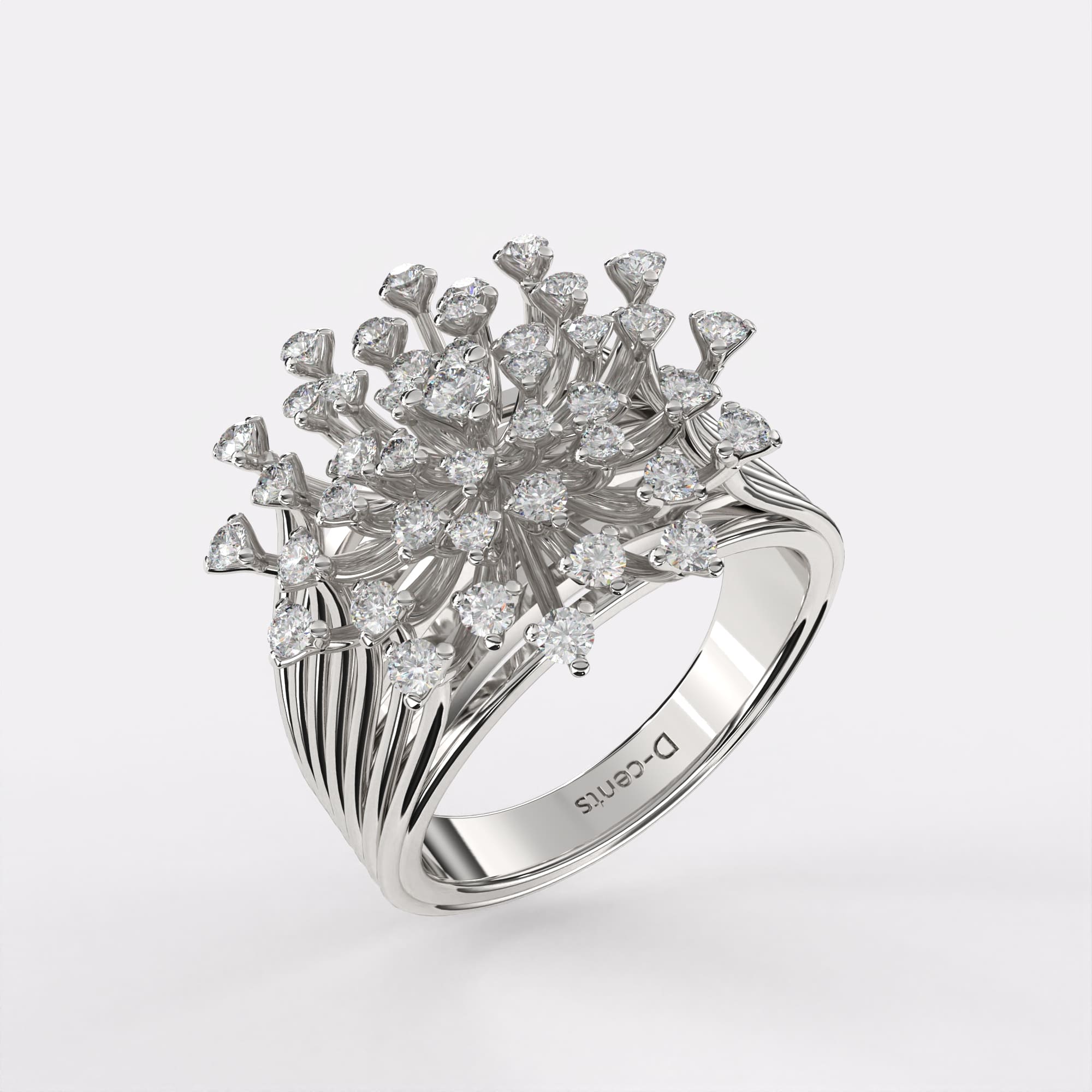 Sparky Diamond Ring In 925 Silver