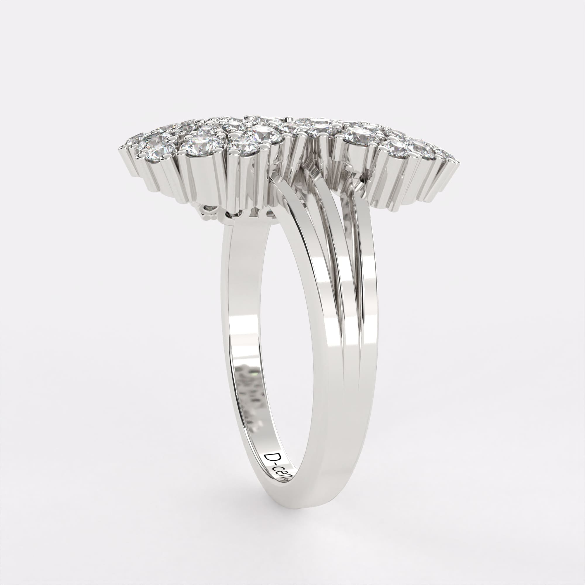 Sparkling Snowflake Diamond Ring In 925 Silver