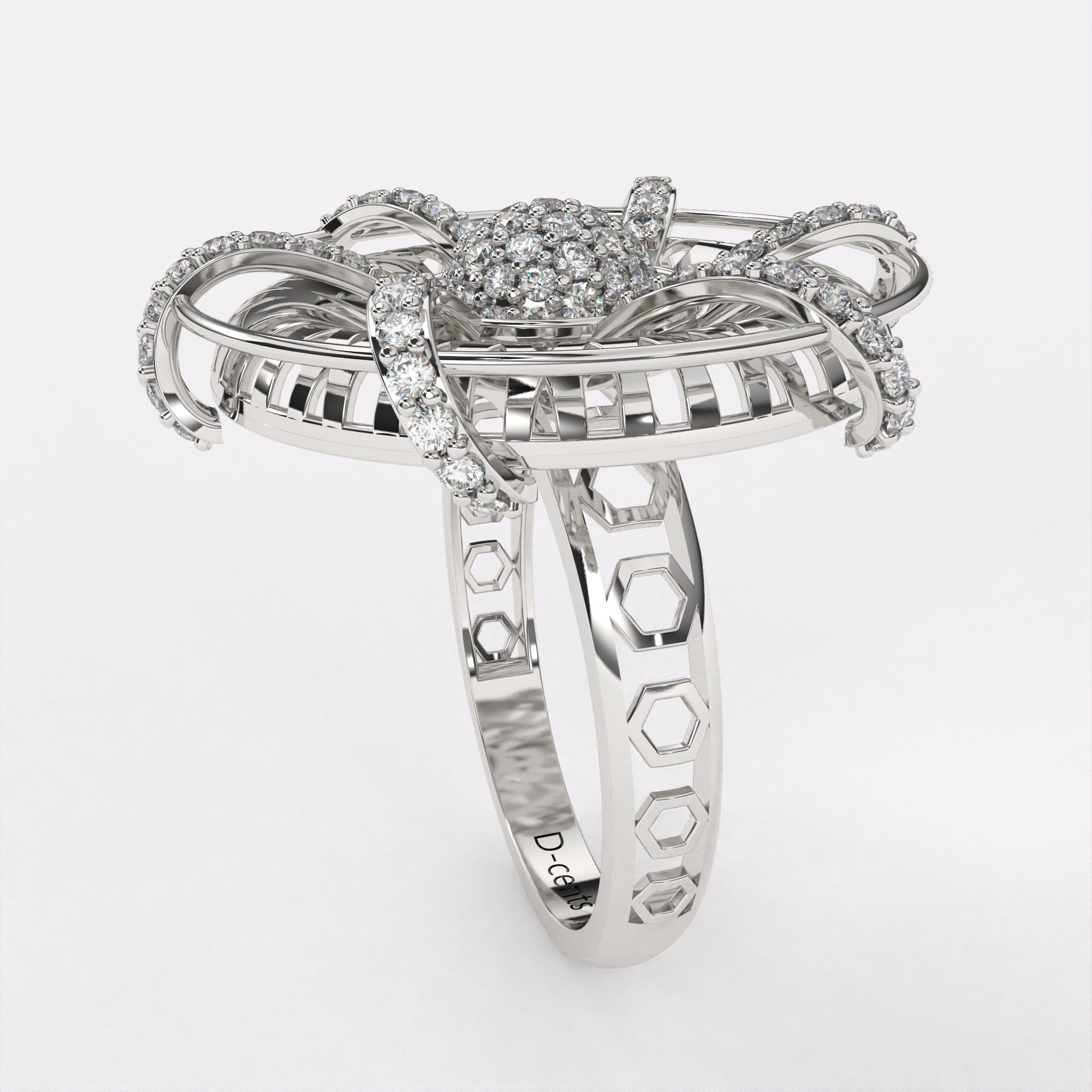 Blazing Bright Diamond Ring in 925 Silver