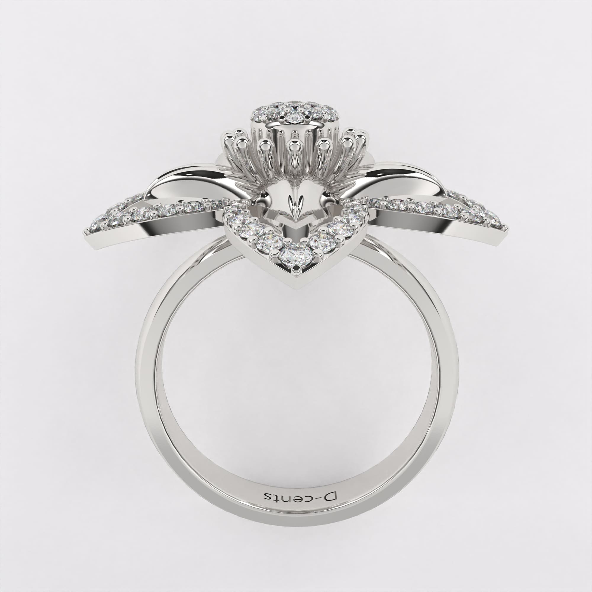 Rising Diamond Ring In 925 Silver