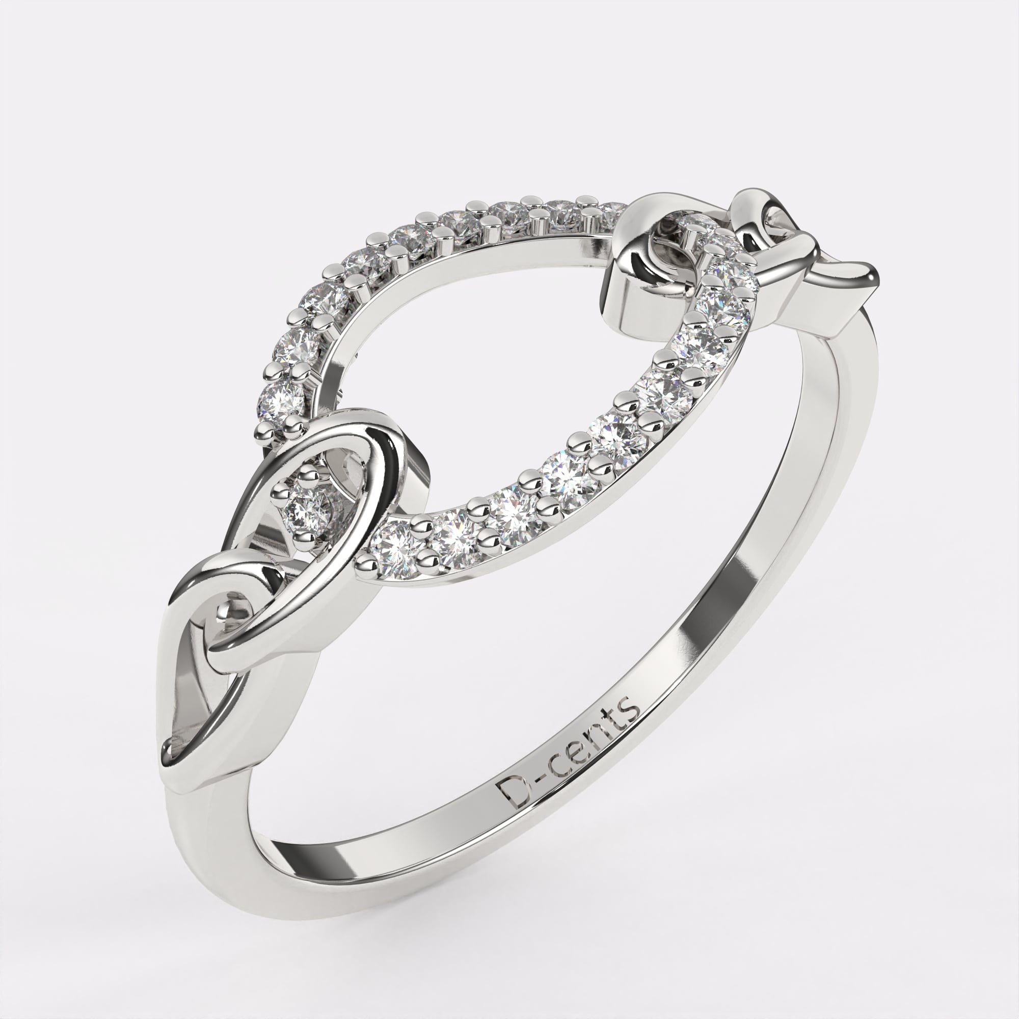 Moonbeam Diamond Finger Ring in 925 Silver