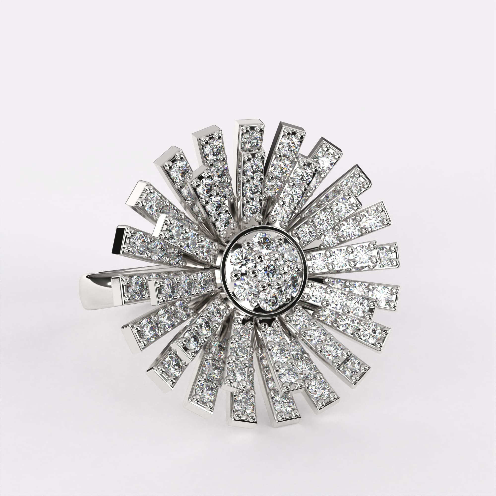Starlight Sparkle Diamond Ring in 925 Silver