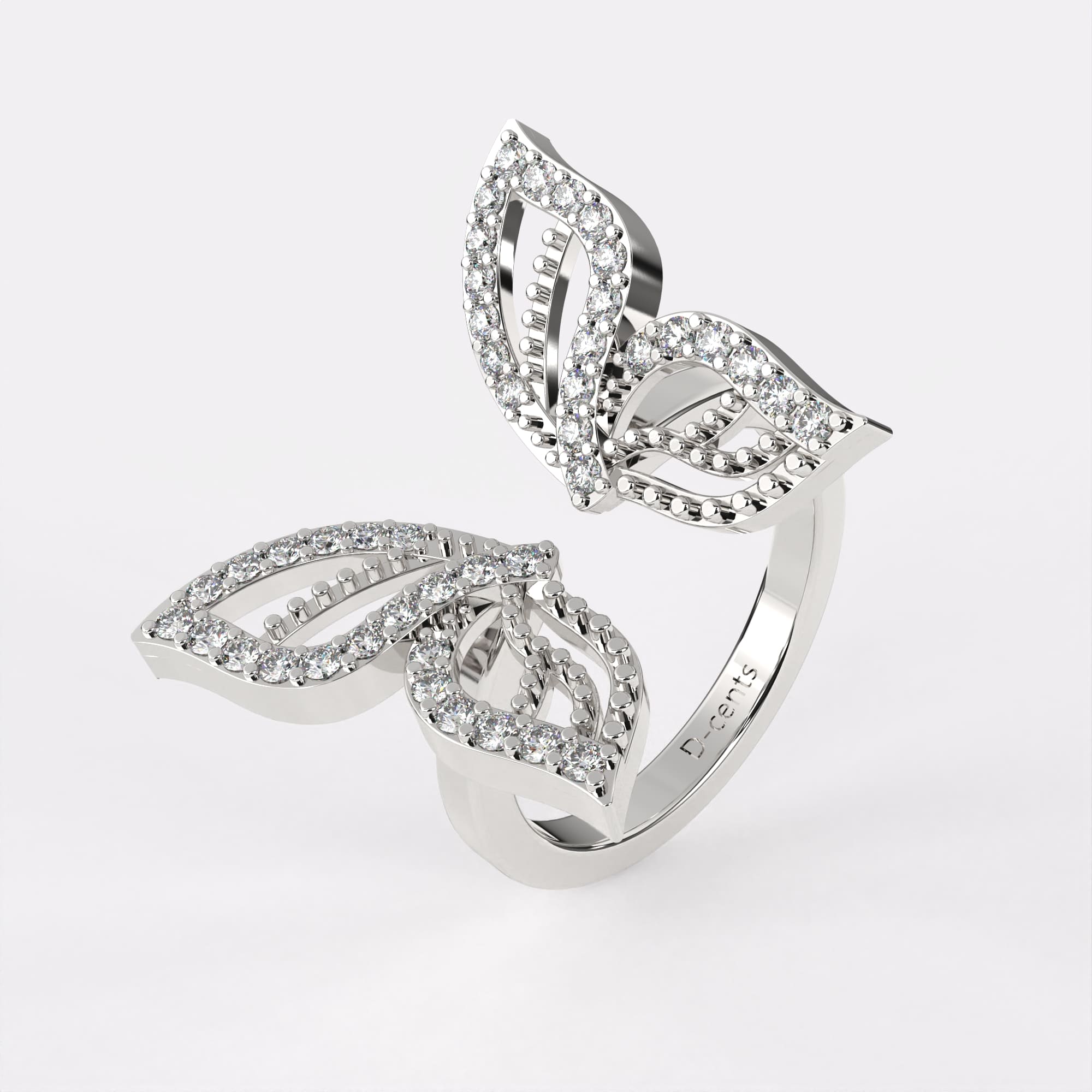 Diamond Butterfly Ring in 925 Silver