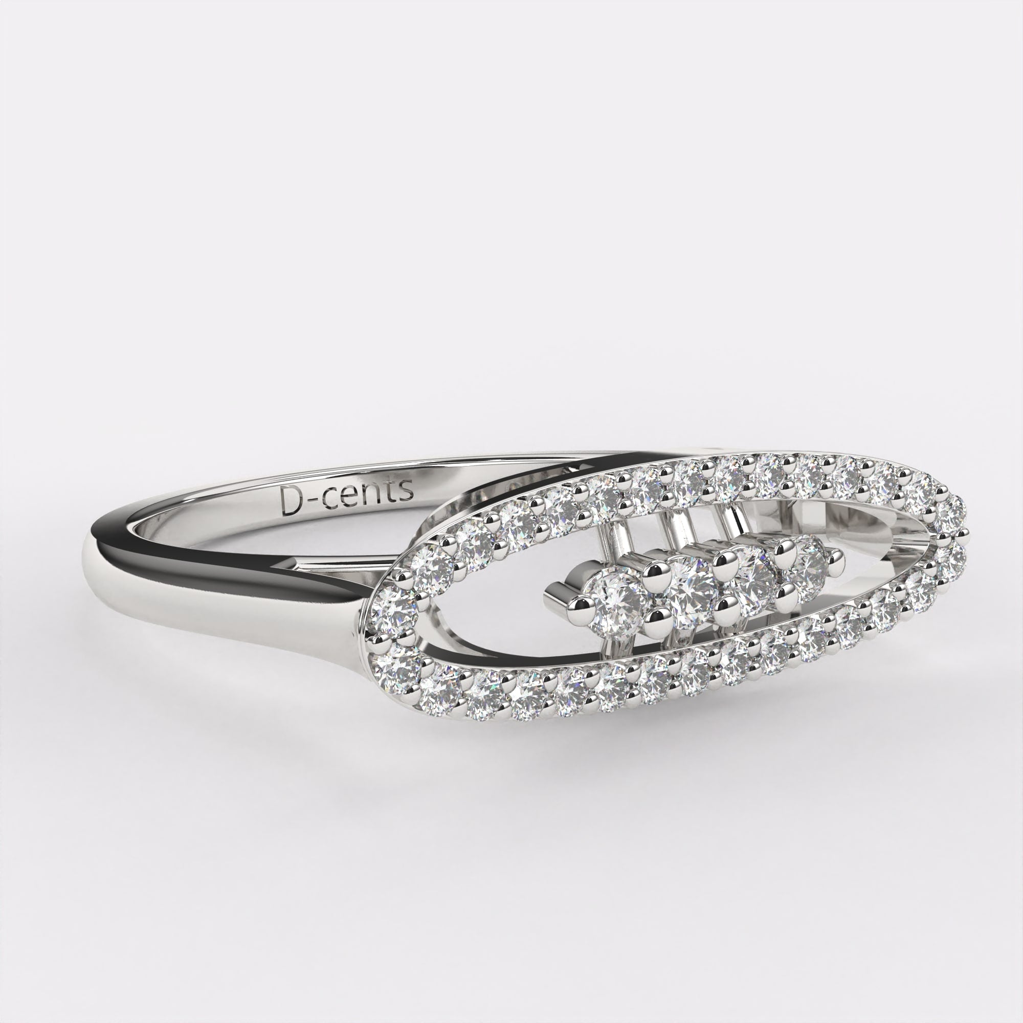 Gold Stella Diamond Ring in 925 Silver