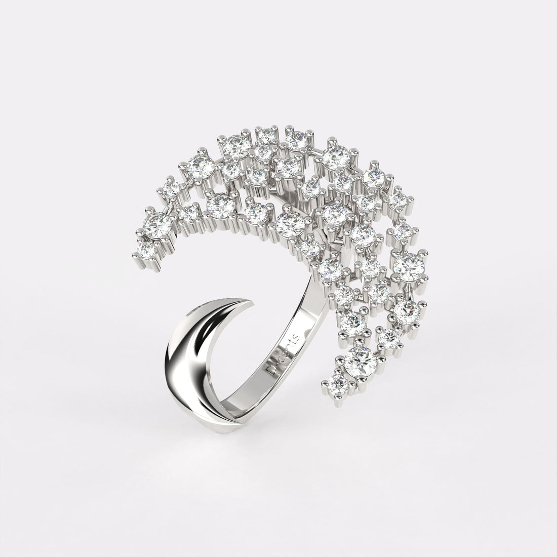 Half Moon Diamond Ring