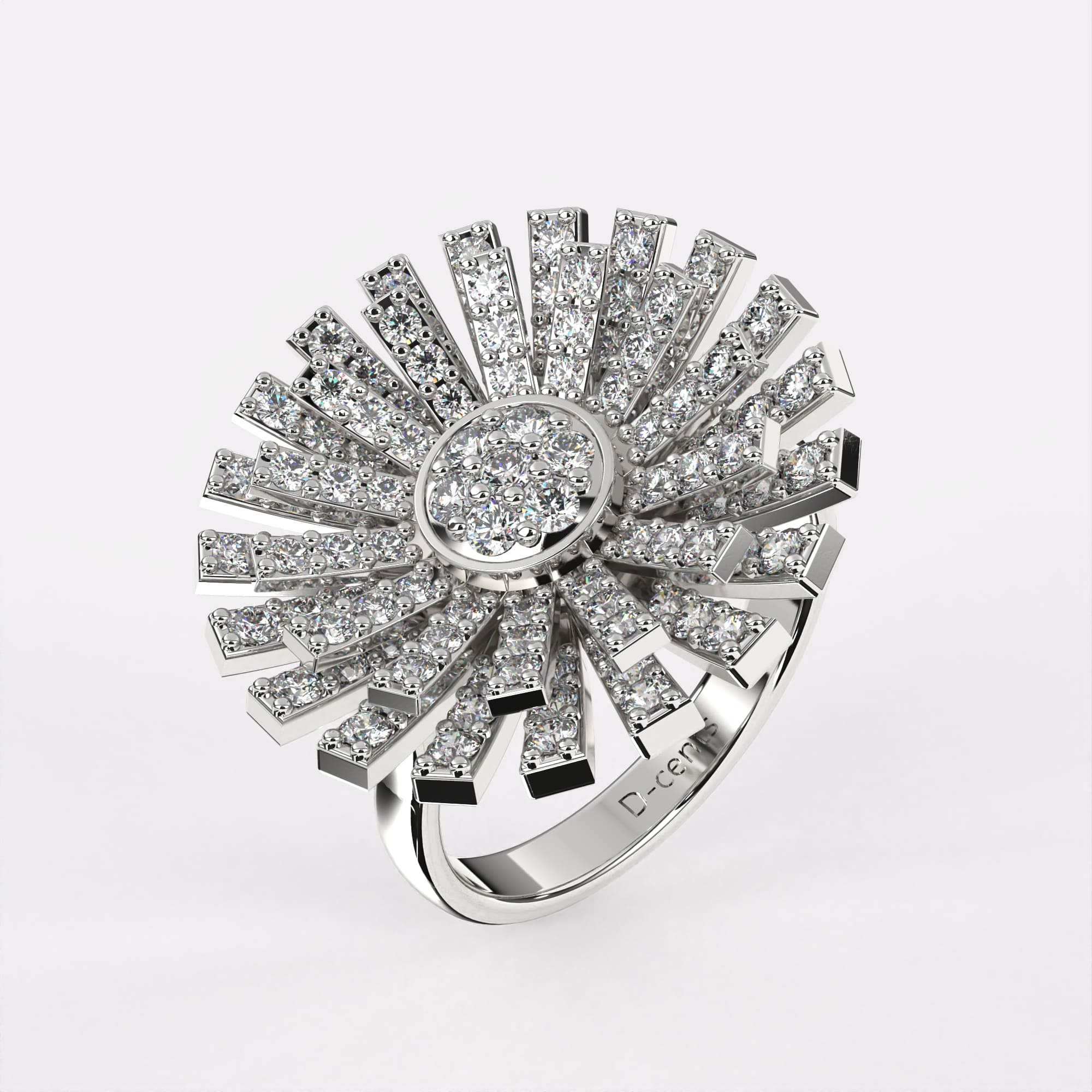 Starlight Sparkle Diamond Ring in 925 Silver