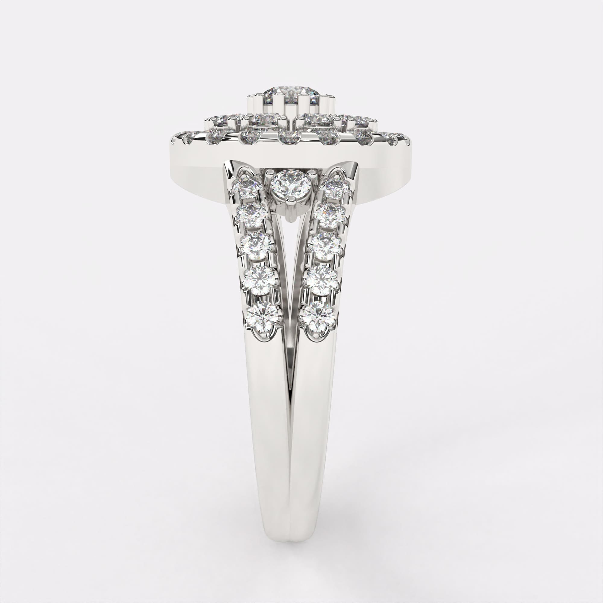 Twinkling Circle Diamond Ring 925 Silver