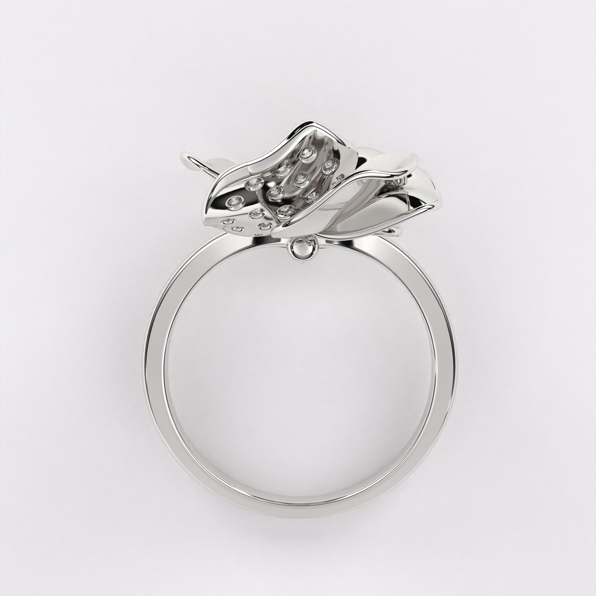 Glory leafy Diamond Ring in 925 Silver