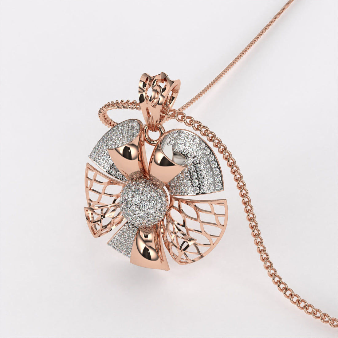 Petal Elegance Diamond Pendant