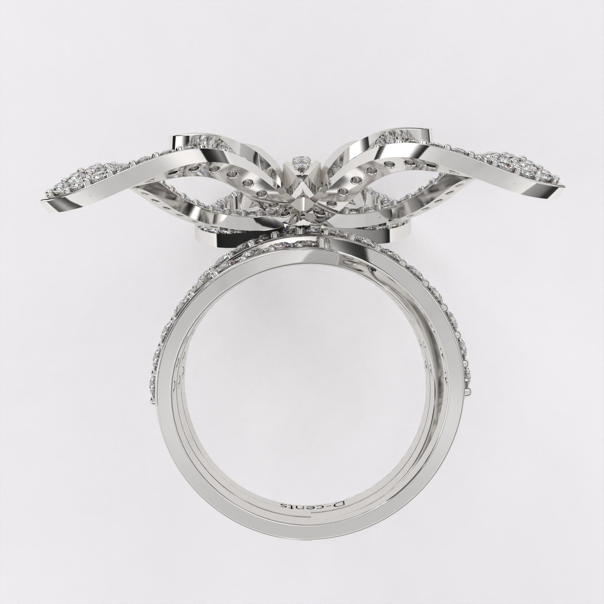 Butterfly Diamond Ring in 925 Silver