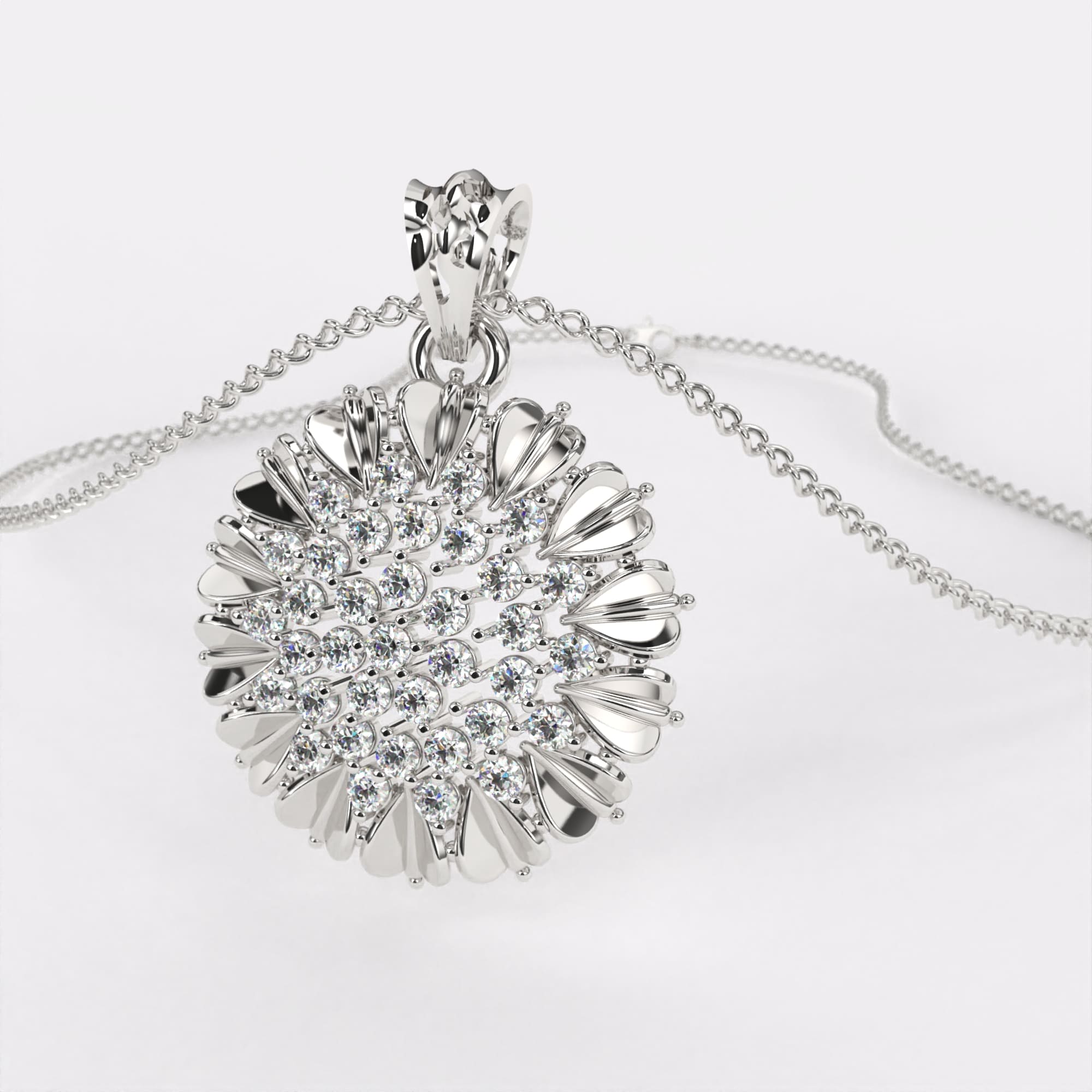 Luxe Diamond Pendant In 925 Silver