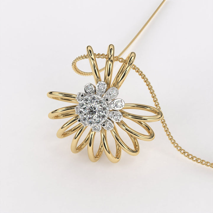 Daisy Gold Diamond Pendant