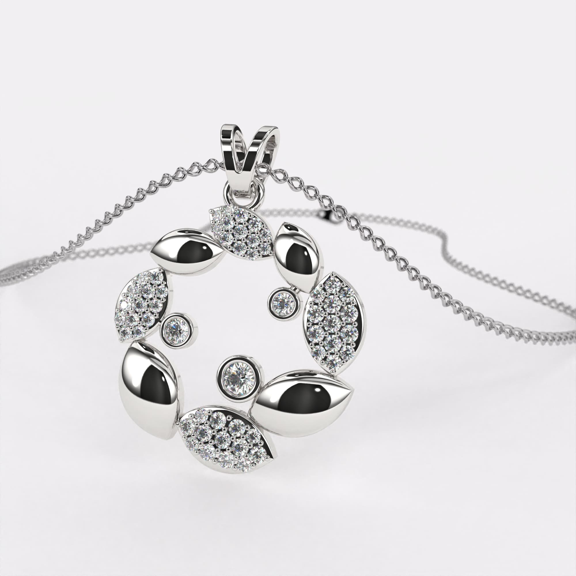 Blustery Diamond Pendant In 925 Silver