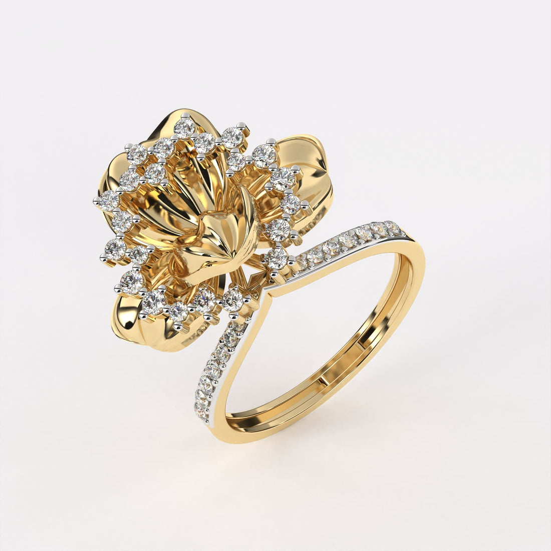 Floret Design Rose Gold Diamond Ring