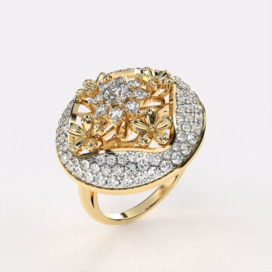 18k Gold Petal Diamond Ring