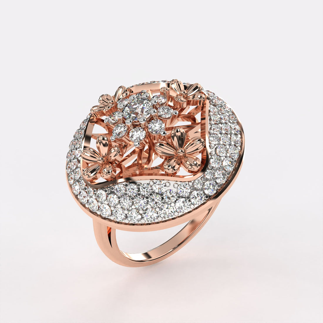 18k Gold Petal Diamond Ring