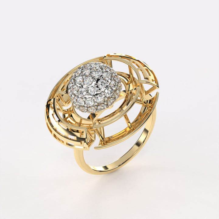 18k Gold Diamond Brooch Ring