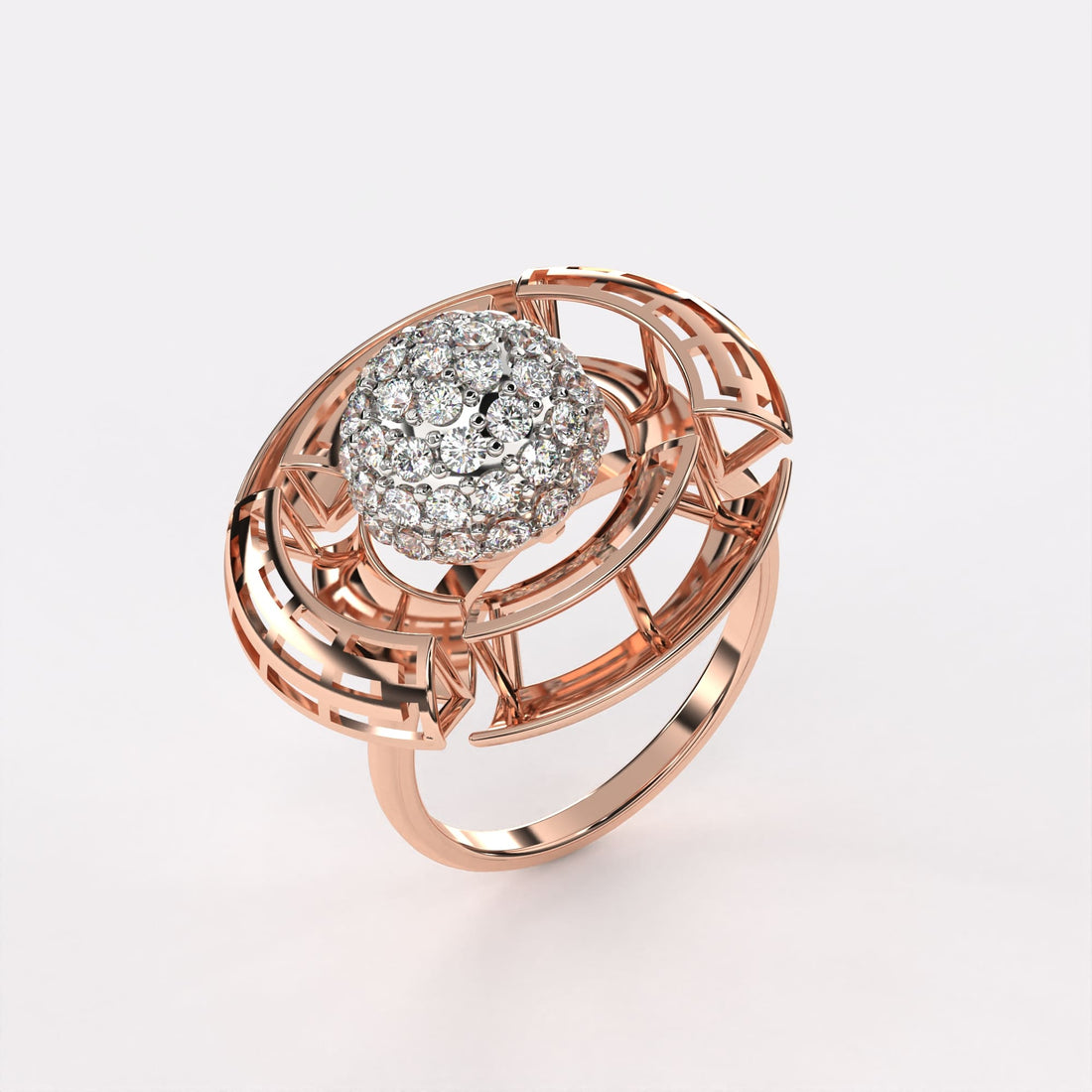 18k Gold Diamond Brooch Ring