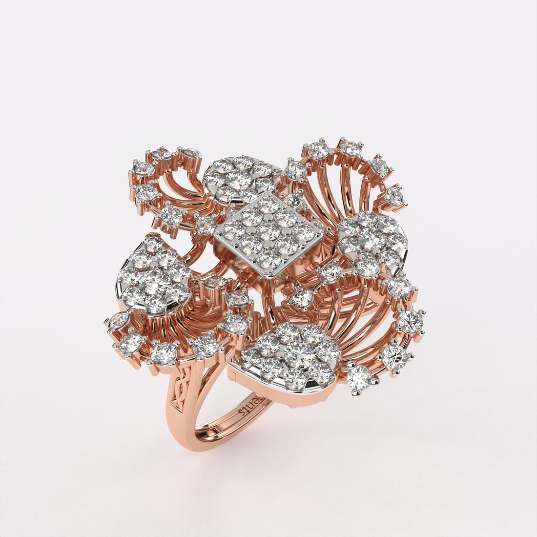 Unique Wide Cocktail Diamond Ring