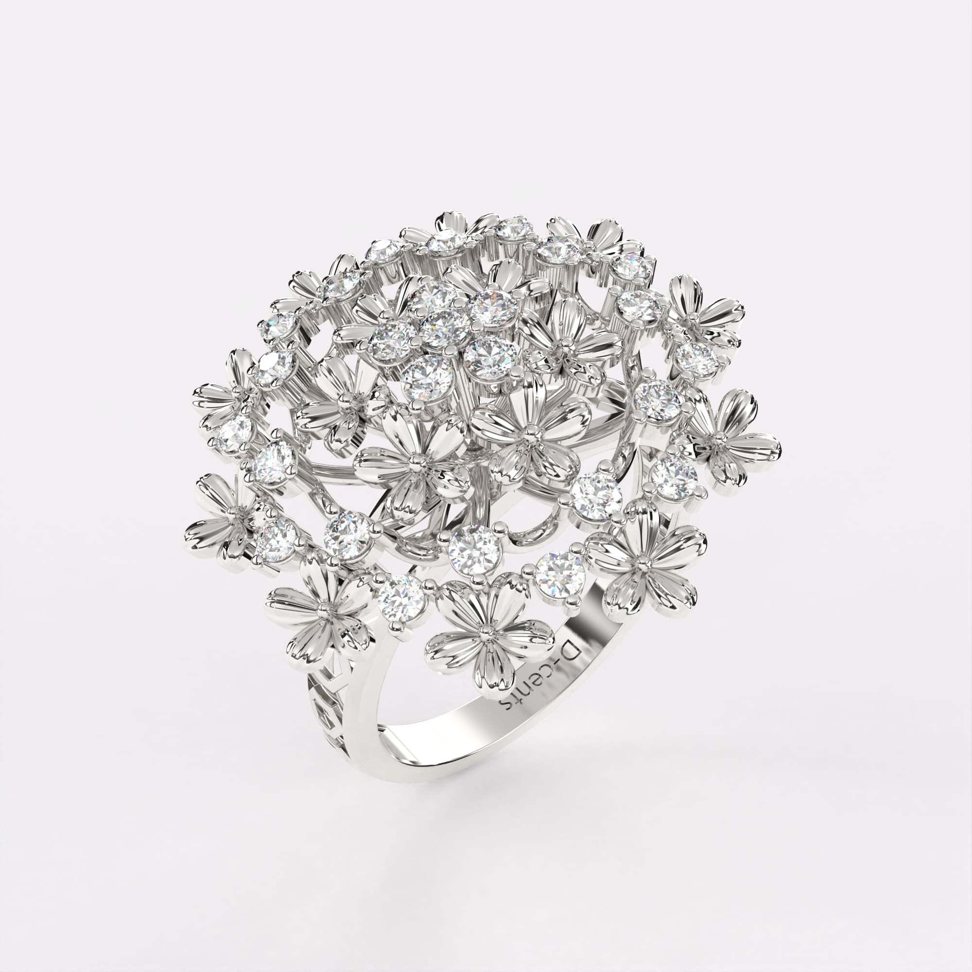 Gold Alloy Beads Diamond Ring